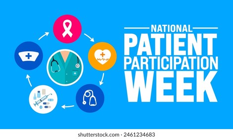 June is National Patient Participation Week background template. Holiday concept. use to background, banner, placard, card, and poster design template.