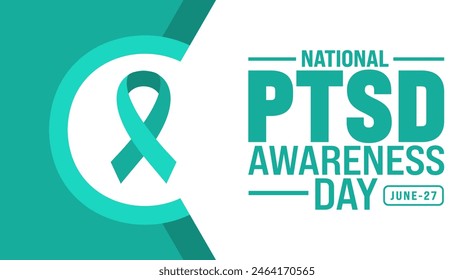 June is National ptsd awareness day background template. Holiday concept. use to background, banner, placard, card, and poster design template with text inscription and standard color. vector