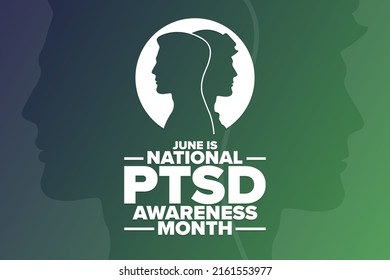 June is National PTSD Awareness Month. Holiday concept. Template for background, banner, card, poster with text inscription. Vector EPS10 illustration