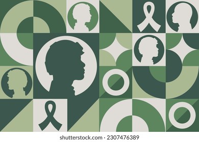 June is National PTSD Awareness Month. Seamless geometric pattern. Template for background, banner, card, poster. Vector EPS10 illustration