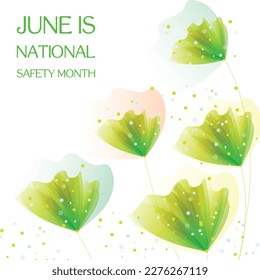 June is National Safety Month . Design suitable for greeting card poster and banner