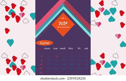 june new calendar designin 2024