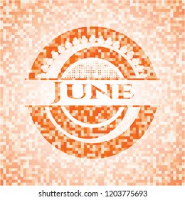 June orange mosaic emblem