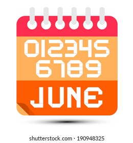 June Paper Calendar Isolated on White Background