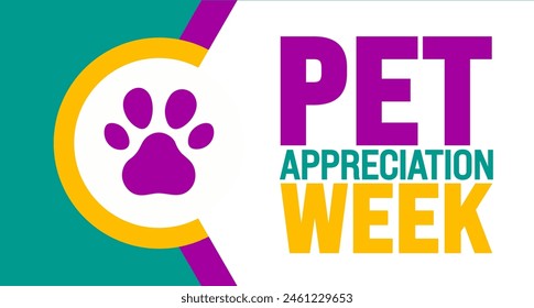 June is Pet Appreciation Week background template. Holiday concept. use to background, banner, placard, card, and poster design template.