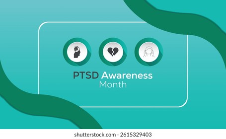 June is PTSD Awareness Month. Vector template Design for banner, greeting card, poster, prints, social media post ,flyer , T shirt with background.