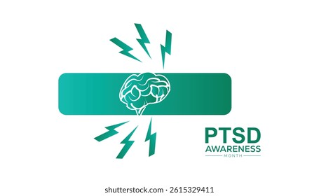 June is PTSD Awareness Month. Vector template Design for banner, greeting card, poster, prints, social media post ,flyer , T shirt with background.