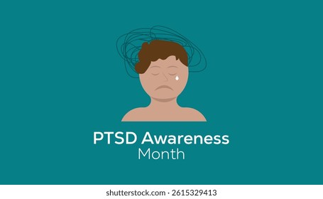 June is PTSD Awareness Month. Vector template Design for banner, greeting card, poster, prints, social media post ,flyer , T shirt with background.