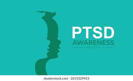 June is PTSD Awareness Month. Vector template Design for banner, greeting card, poster, prints, social media post ,flyer , T shirt with background.