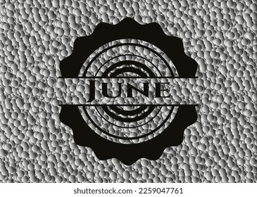 Símbolo negro realista de junio con fondo de burbujas. Ilustración vectorial. Detallado. 