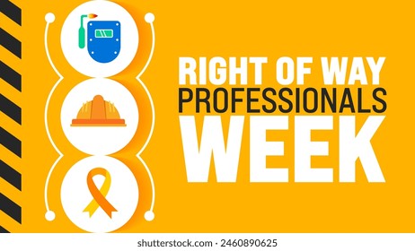 June is Right of way professionals week background template. Holiday concept. use to background, banner, placard, card, and poster design template with text inscription and standard color.