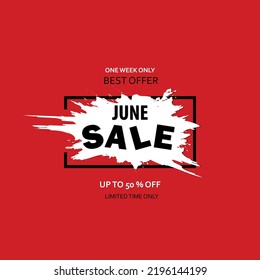 JUNE SALE 50% design of the sale banner layout	SET