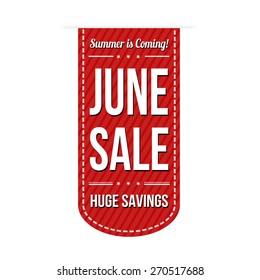 June sale banner design over a white background, vector illustration