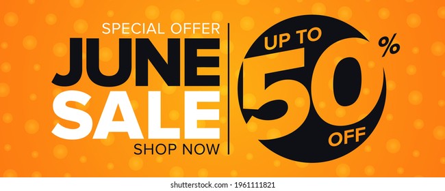 June Sale Banner. Special Offer Sale Discount