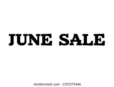june sale. Text design. Vector illustration.
