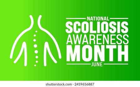 June is Scoliosis Awareness Month background template. Holiday concept. use to background, banner, placard, card, and poster design template with text inscription and standard color. vector