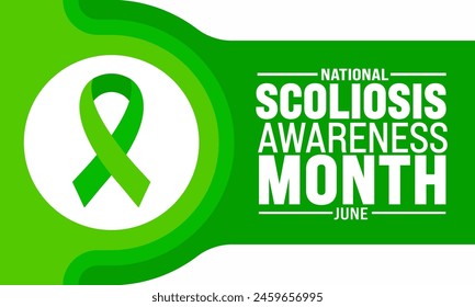 June is Scoliosis Awareness Month background template. Holiday concept. use to background, banner, placard, card, and poster design template with text inscription and standard color. vector