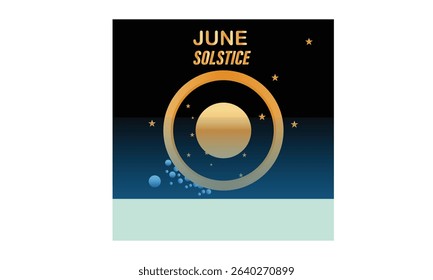 June Solstice vector illustration of the 'June Solstice' in a futuristic sans-serif font. Suitable for a science-themed infographic or educational poster