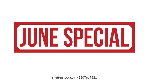 Juni Special Red Rubber Stamp Vektordesign.