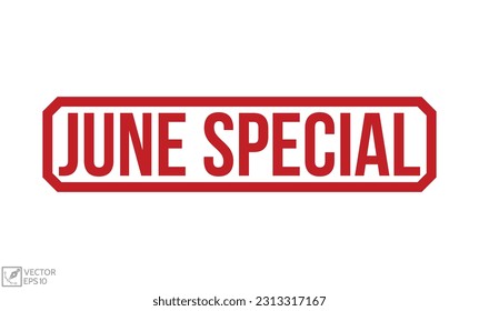 Juni Special Red Rubber Stamp Vektordesign.