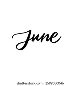 June Summer Month Vector Hand Lettering Stock Vector (Royalty Free ...