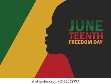 June Teenth Freedom Day. Holiday concept. Template for background, banner, card, poster with text inscription.