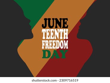 June Teenth Freedom Day. Vector illustration. Suitable for greeting card, poster and banner.