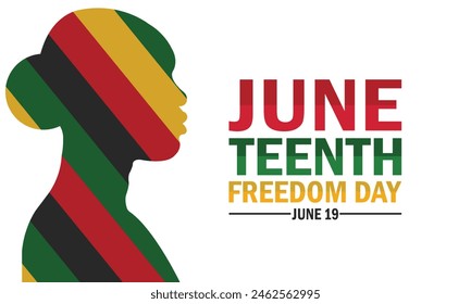 June Teenth Freedom Day wallpaper with shapes and typography, banner, card, poster, template. June Teenth Freedom Day, background