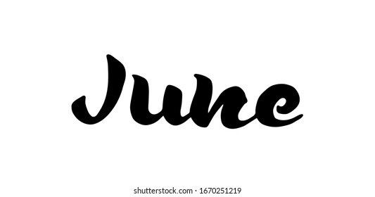 June text modern calligraphy vector, Handwritten letters illustration.
