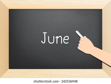 June text on blackboard