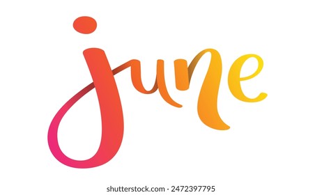 JUNE vector brush calligraphy banner
