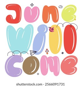 June Will Come, Design Custom Text Font Hand drawn