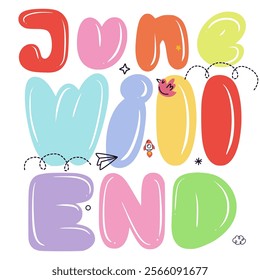 June Will End, Design Custom Text Font Hand drawn