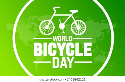june is World bicycle day background template. Holiday concept. use to background, banner, placard, card, and poster design template with text inscription and standard color. vector illustration.