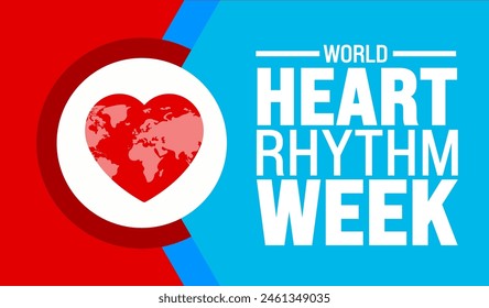 Junio es la Plantilla de fondo de la Semana Mundial del Ritmo Cardíaco. Concepto de Festiva. se utiliza para Plantilla de fondo, Anuncio, cartel, tarjeta y diseño de póster.