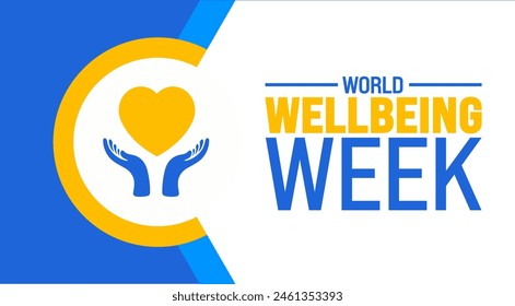 June is World WellBeing Week background template. Holiday concept. use to background, banner, placard, card, and poster design template.