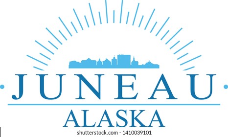 Juneau Alaska Banner Design City Skyline Stock Vector (Royalty Free ...