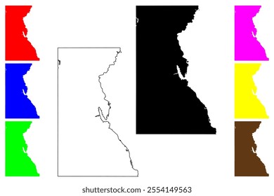 Juneau County, State of Wisconsin (U.S. county, United States of America, US) map vector illustration, scribble sketch Juneau map