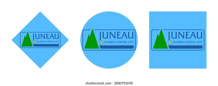 Icono de indicador Juneau establecido en el fondo blanco
