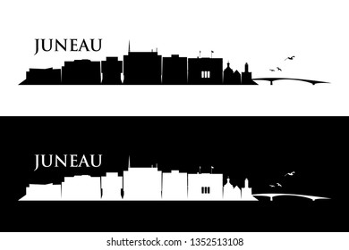 Juneau skyline - Alaska, United States of America, USA - vector illustration