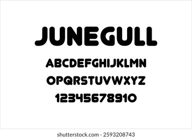 Junegull font for logo and headline. Isolated vector typeset