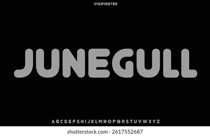 Junegull vector font alphabet with numbers