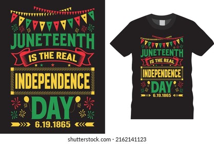 Juneteenth 1865 american black people historical freedom day tshirt design. Fully editable and printable vector template. juneteenth federal holiday, juneteenth flag, june 19 banner