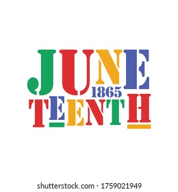 Juneteenth 1865. Celebrate Freedom. Design of Banner. Vector logo Illustration.