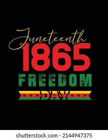 
Juneteenth 1865 freedom day. Black history month t-shirt design