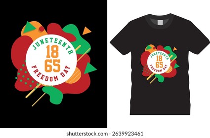 Juneteenth 1865 Freedom Day Typography Vector t shirt design illustrator. Typography t-shirt design. Typography apparel. Print template for t-shirt. 