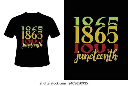 18 de junio de 1865 libertad, historia, camiseta tipográfica, celebrar, 1865, concepto, rey, vector, diseño, vacaciones, movimiento, social, americano
