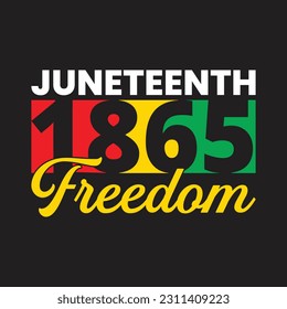 Juneteenth 1865 Freedom- T-Shirt Design, Posters, Greeting Cards, Textiles, and Sticker Vector Illustration