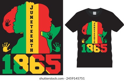 Juneteenth 1865, Happy Juneteenth day t shirt design vector, typography template. Celebrating Independence Day black freedom 1865, 4th of July t shirt design. This design ready for POD, banner, etc.