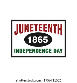 Juneteenth 1865 Independence Day. June 19, 1865. Design of Banner and Flag. Vector logo Illustration.